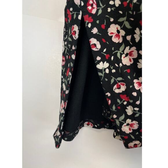 J.Jill Wearever Collection M Black/Pink Floral Print 3/4 Sleeves Lining Blouse - Picture 7 of 8
